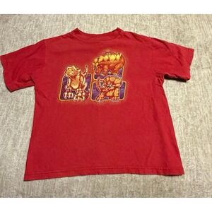 Vintage Top Heavy Dinosaur Graphic T-Shirt Youth 7 Red Short Sleeve Tee